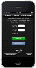 Watts to Amps Converter Calculator - Iphone, Ipod & Ipad App